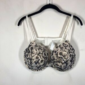 Curve Muse white and black floral bra size 44C
